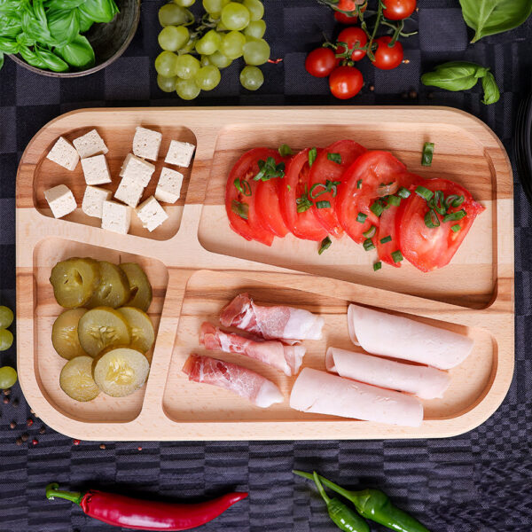 Drewniana Naturalna Taca do Serwowania Przekąsek