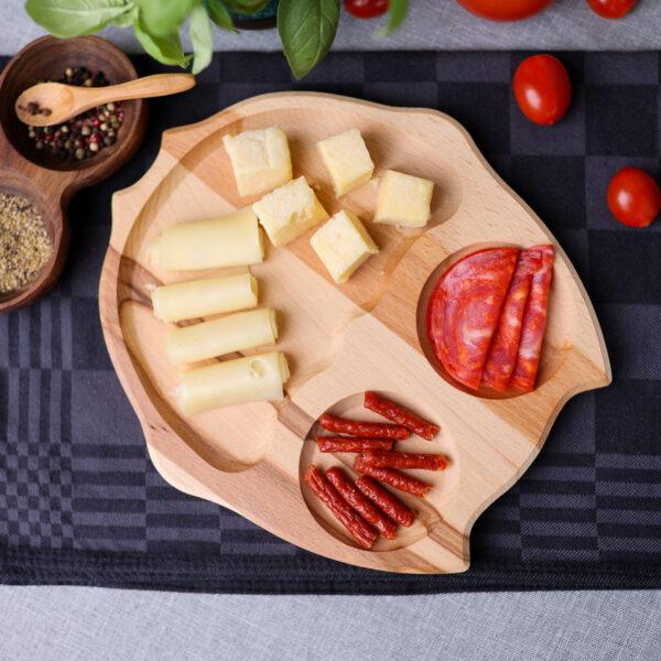 Naturalna Urocza Drewniana Tacka w Kształcie Sowy