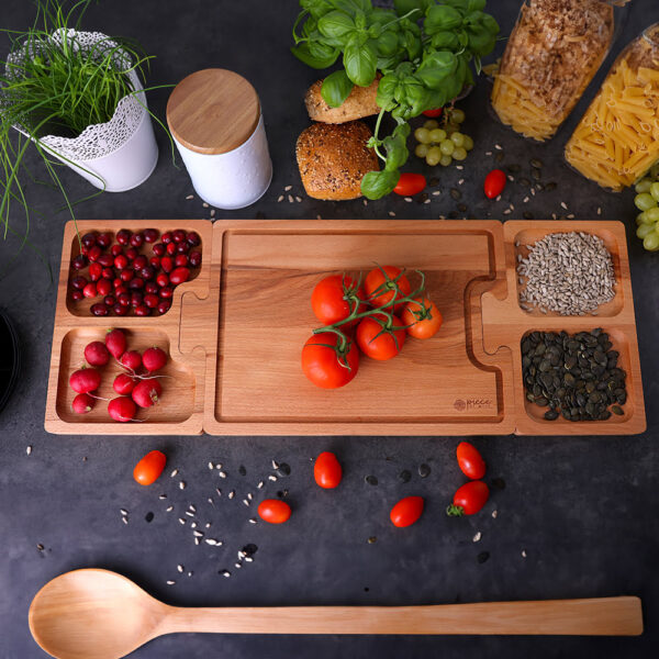 Drewniana Naturalna Deska Degustacyjna Puzzel